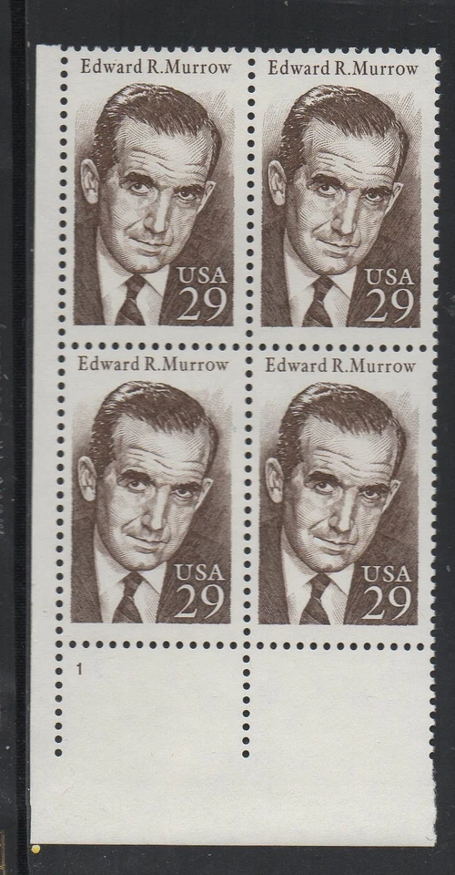 ALLYS STAMPS US Plate Block Scott #2812 29c Edward R. Murrow [4] MNH F/VF [STK] - Image 1 of 1