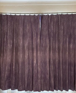 Double Pinch Pleat Patterned Lilac Fully Lined Blackout Curtains 172cm x 234cm - Picture 1 of 6
