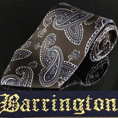 CORBATA CUELLO BARRINGTON Negra con Floral Azul y Blanco 100% SEDA Foto 1 de 4