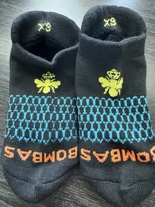 **XS** BOMBAS Low Cut Ankle Socks Black ONE Pair Honeycomb Arch Support - Picture 1 of 6