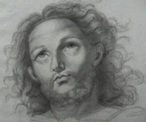Dünnes Original 17./18. Jahrhundert Christusportrait & Adligenportrait Verso - Bild 1 von 12