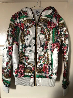Pretty Silky Bomber Size M Handkerchief Print. White Padded. - Image 1 of 4