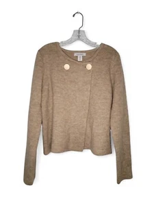Ellen Tracy Strick Cardigan abnehmbarer Kunstfellkragen Wollmischung Medium Pullover - Bild 1 von 11