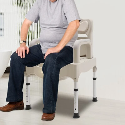 Heavy Duty Height Adjustable Bath Seat Commode Toilet Chair 250kg Adult Senior - Image 1 of 4