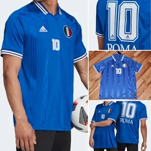 adidas Men's City Pack ROMA Italy National No.10 Jersey Shirt Top FK3560 BLUE L - Picture 1 of 12