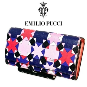 EMILIO PUCCI Long Wallet Geometric pattern Leather Without accessories - Picture 1 of 20
