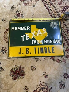 VINTAGE TEXAS FARM BUREAU SCHILD NEUER ALTER BESTAND - Bild 1 von 3