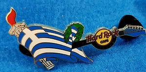 ATHENS GREECE OLYMPIC FLAME IONIC COLUMN GREEK FLAG GUITAR Hard Rock Cafe PIN - Picture 1 of 1