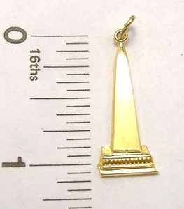 JMS Washington Monument charm, sterling silver or gold filled, vacation souvenir - Picture 1 of 3