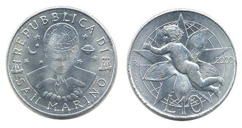 50x SAN MARINO 10 LIRE 2000 UNC LOVE,BUST FACING FLAME WITHIN HANDS,CHILD POINS Cover
