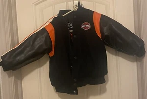 Kids Harley Davidson Black Orange Reversible Bomber  Jacket Size 4T - Picture 1 of 10