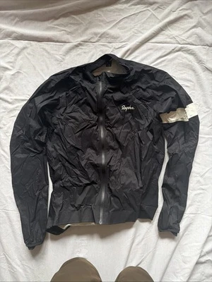 Chaqueta de lluvia Rapha Core negra para hombre, talla XL Foto 1 de 4