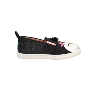 TOMS Alpargata Twin Gore Slip On  Toddler Girls Black Flats Casual 10016860T - Picture 1 of 5