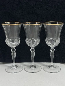 Vintage Royal Crystal Rock RCR Aurea Gold Trim Wine Glasses Set of 3 - Picture 1 of 9