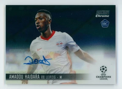 2020-21 Amadou Haidara Topps Stadium Club Chrome Black Autographed Rookie 1/10 - Image 1 of 3