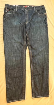 Ariat M3 FR Jeans Men's 42x38 Flint Blue Loose Stackable Straight Leg Welder - Image 1 of 4