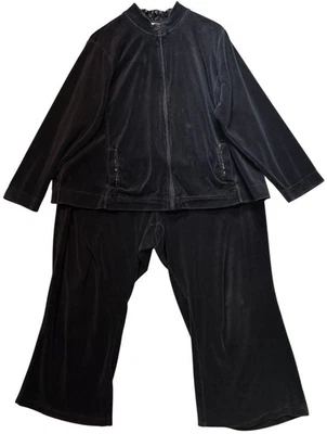 Chándal Croft & Barrow Mujer Terciopelo Cremallera Completa Elastizado Talla 2X/3X Gris Oscuro Foto 1 de 4