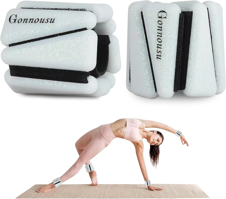 Pesas de muñeca ajustables portátiles para mujer y hombre - Pesas de tobillo, juego de 2 Foto 1 de 4