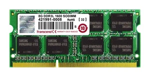 Transcend 8 GB DDR3L 1600Mhz SO-DIMM 2Rx8 512Mx8 CL11 1.35 V - Picture 1 of 3