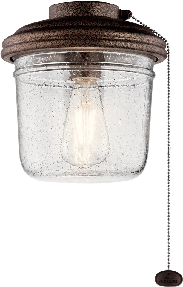 Kichler 380915 Yorke 9"W Single LED Ceiling Fan Light Kit - Copper - Image 1 of 4