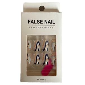 False Nail Professional Press On Nails 24/30 Piece SquareNail Kit NIB - Picture 1 of 4