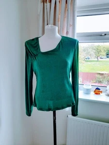 NEW Dorothy Perkins emerald green fine knit jumper, unusual neckline size 14 - Picture 1 of 4