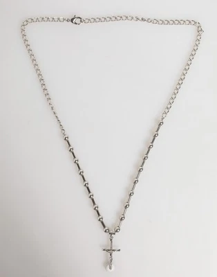 Collana Da Uomo Con Pendente A Croce Religiosa In Ottone Argento Dolce & Gabbana - Immagine 1 di 3