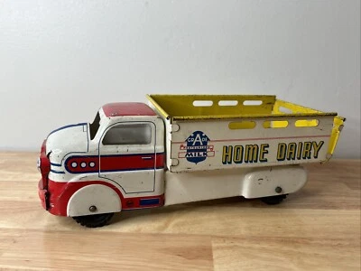 Vintage 1950s Marx Tin Litho Home Dairy Milk Delivery Truck Toy Vehicle - Image 1 of 4