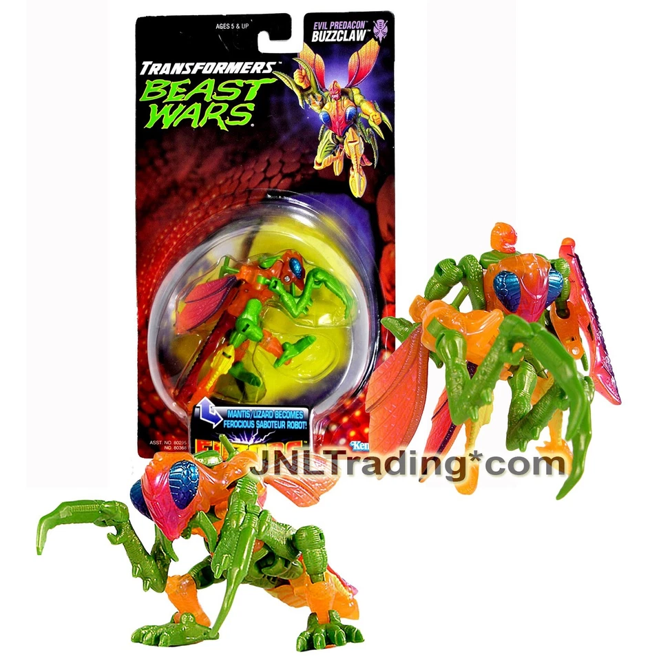 Year 1998 Transformer Beast Wars Fuzors Basic 5" Figure - BUZZCLAW Mantis/Lizard - Image 1 of 1
