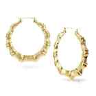 Large Circle Bamboo Earrings Gold Or Silver Hoop Bling Big 9cm - New