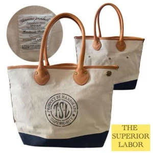 THE SUPERIOR LABOR Tote Bag Canvas Handle Leather - Picture 1 of 10