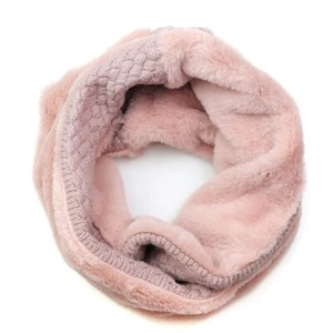 Soft Scarf Dusky Pink Faux Fur & Knit Twist Snood – Basket Weave, Co Luxury Gift - Picture 1 of 2