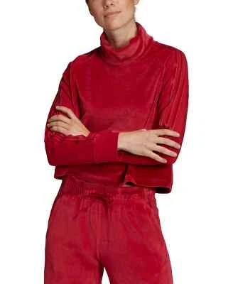 Top corto ADIDAS Athleisure ROJO SUAVE para mujer Sport ID terciopelo cuello embudo S M Foto 1 de 4