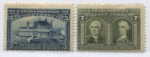 Canada KEVII 1908 Quebec Tercentenary 5 cents and 7 cents mint o.g. hinged - Picture 1 of 1