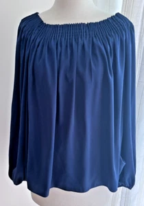 AS NEW TRENERY NAVY BLUE BLOUSE - SIZE XXL - LONG BALLOON SLEEVES - - Picture 1 of 5