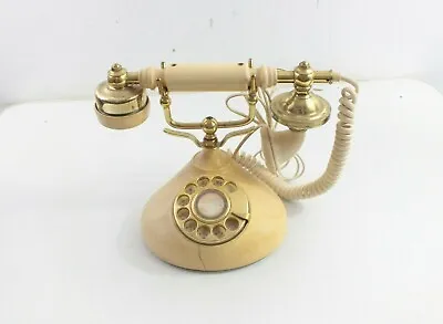 Vintage Novelty Rotary Dial Cream Colored Desk Phone Telephone Home Decor -N7 • 29.99€