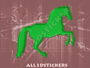 Adesivo Resinato Effetto 3D Cavallo - Colore Verde 100x90 mm. - Picture 1 of 1