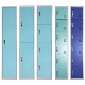 Steel Storage Locker 1/2/3/4/5/6 Door Metal Lockable Stand Cupboard 180x38x42cm - Picture 1 of 53