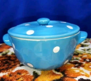Maxwell & Williams Sprinkle Polka Dot Covered Bowl Sugar Bowl Blue & White - Picture 1 of 10