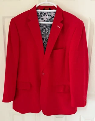 LINEA UOMO Linen RED Blazer Coat EURO Size 44 R NICE - Image 1 of 4