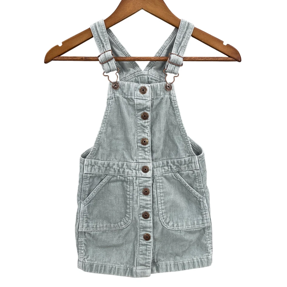 Vestido OshKosh Pana Jersey Niña 6 Verde Retro Playdate Bolsillos Ajustable Y2K Foto 1 de 4