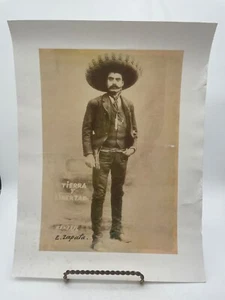 Vintage Emiliano Zapata Print "Tierra Y Libertad" Mexican Revolution Poster Art - Picture 1 of 6