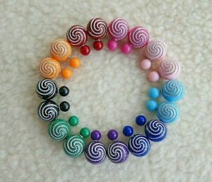 Dwustronne, sztuczna perła \Kolczyki kulkowe, kolczyki dwustronne - różne kolory