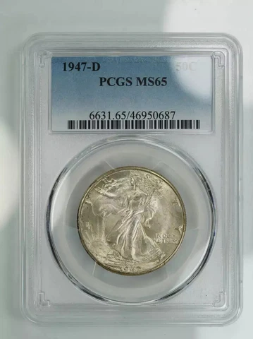 1947 D WALKING LIBERTY HALF DOLLAR 50C PCGS CERTIFIED MS 65 MINT STATE UNC (687) Cover