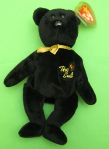 Ty Beanie Babies - THE END black bear soft toy - Picture 1 of 4