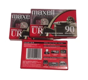 Maxell UR90 3 pack Normal Bias Audio Cassette Tape Individual Sealed 90 Minutes - Picture 1 of 6