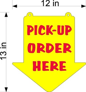 ABHOLBESTELLUNG HIER SCHILD GELB PLEXIGLASPFEIL - Bild 1 von 1