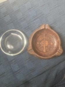 Weltausstellung 1939 New York Antik Holz Glas Aschenbecher tolle Form Sammlerstück - Bild 1 von 12