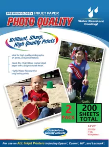 8.5 X 11 Premium Glossy Photo Paper 200 Sheets pack Ships w FEDEX 2 DAY SERVICE - Picture 1 of 1