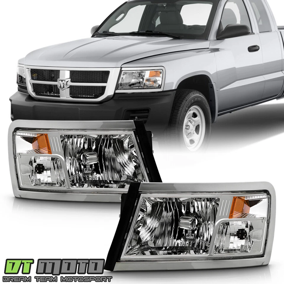 Faros cromados de repuesto izquierda+derecha para Dodge Dakota 2008-2011 Foto 1 de 4
